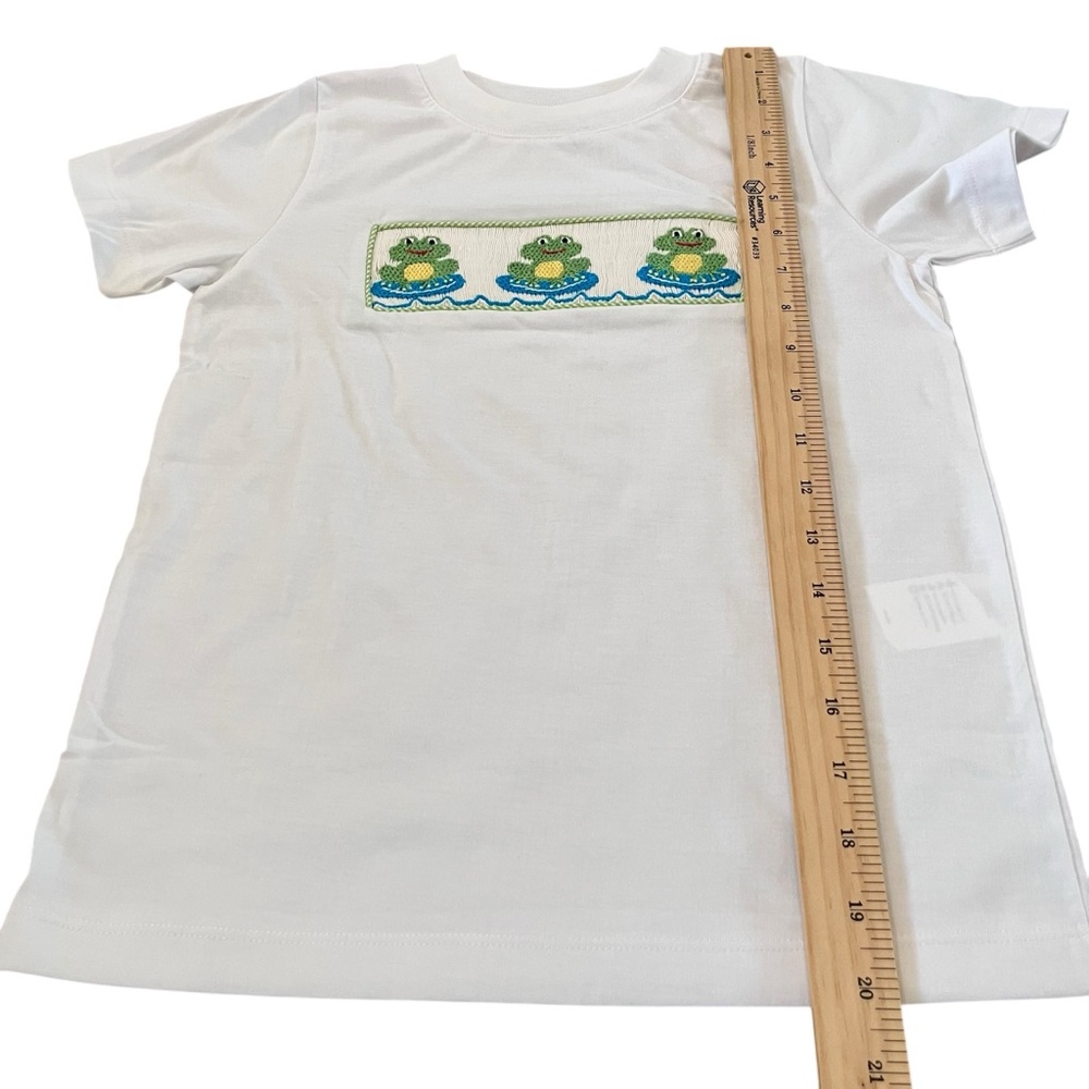 Boys Smocked Frogs Gingham Short Set 5T Maria Court - Picture 9 of 12